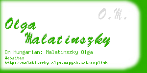 olga malatinszky business card